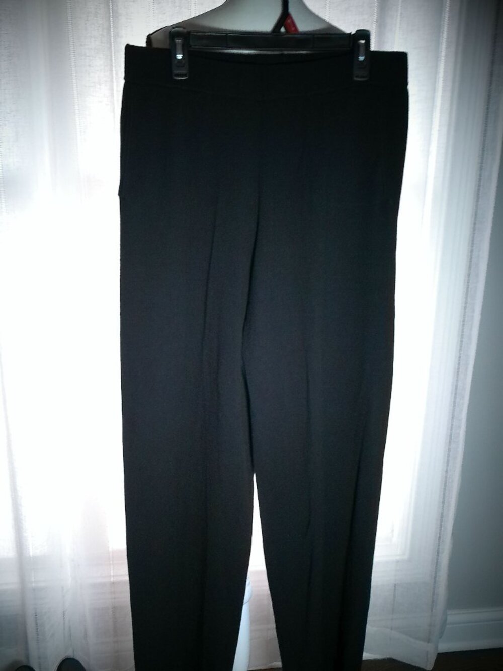 WYNNE COLLECTION NWT Pull-On Black Straight Leg 360 Stretch Pants w/Pockets L